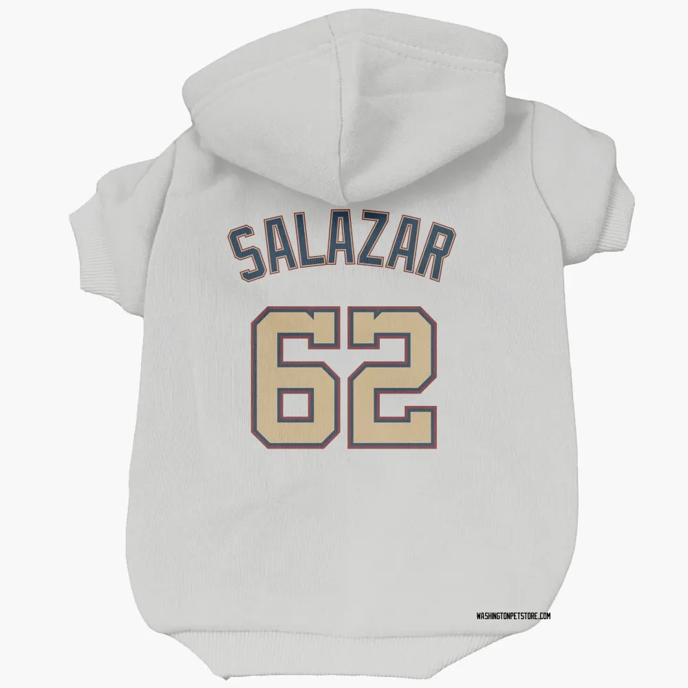 Washington Nationals Eduardo Salazar White/Gold Pet Hoodie for Dog & Cat