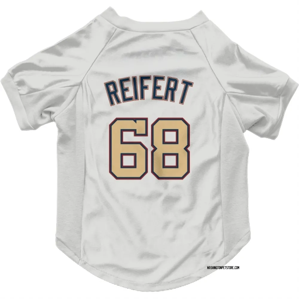 Washington Nationals Evan Reifert White/Gold Pet Jersey for Dog & Cat