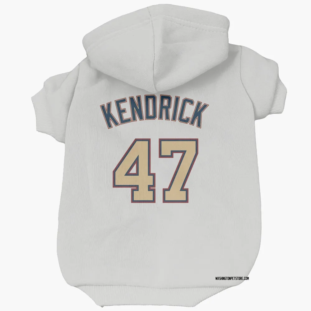 Washington Nationals Howie Kendrick White/Gold Pet Hoodie for Dog & Cat
