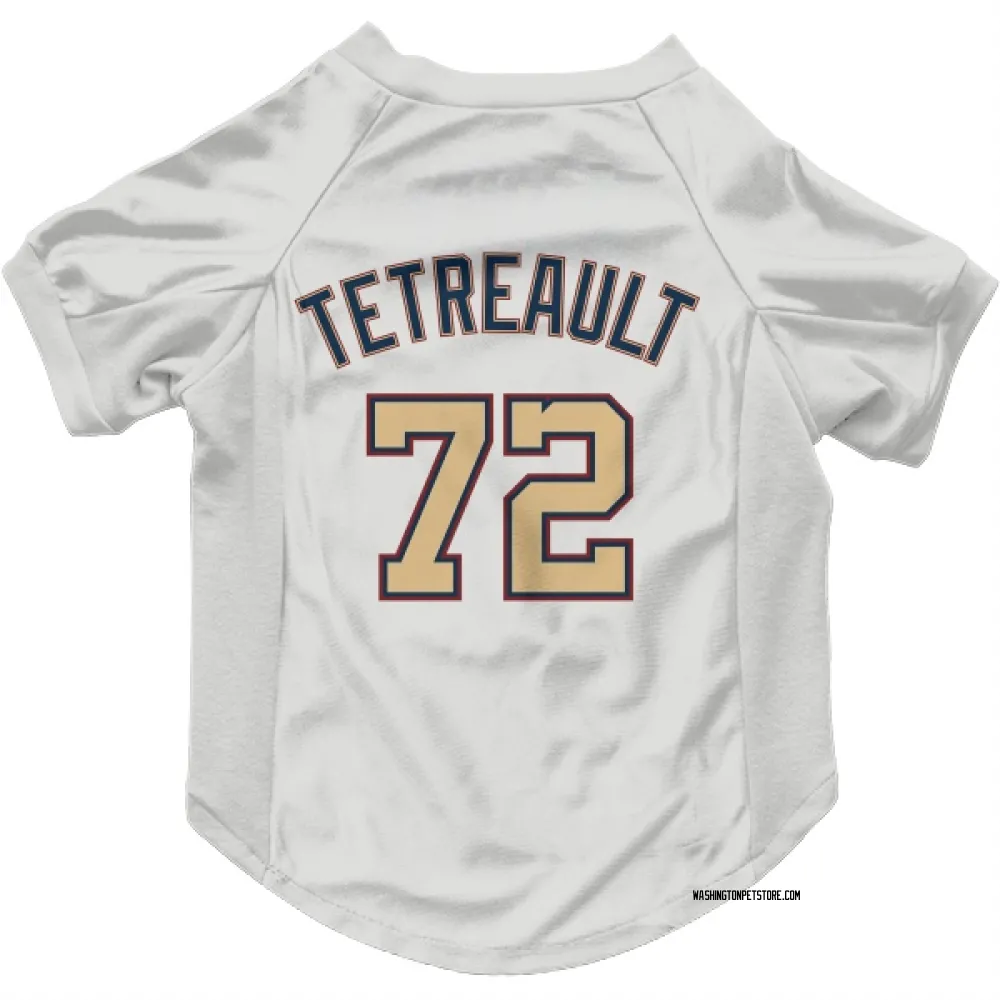 Washington Nationals Jackson Tetreault White/Gold Pet Jersey for Dog & Cat