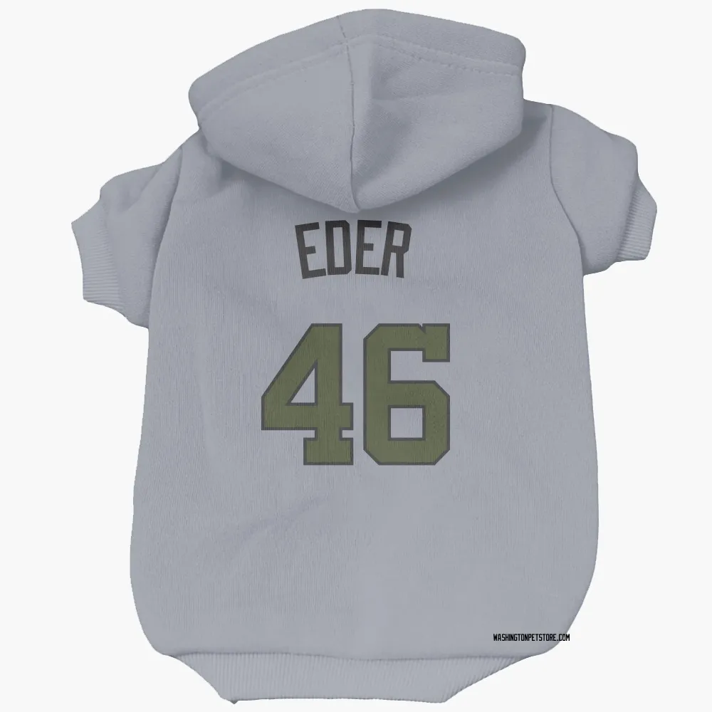 Washington Nationals Jake Eder Gray Pet Hoodie for Dog & Cat