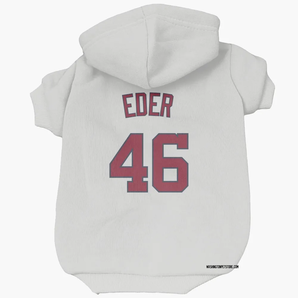 Washington Nationals Jake Eder White Pet Hoodie for Dog & Cat