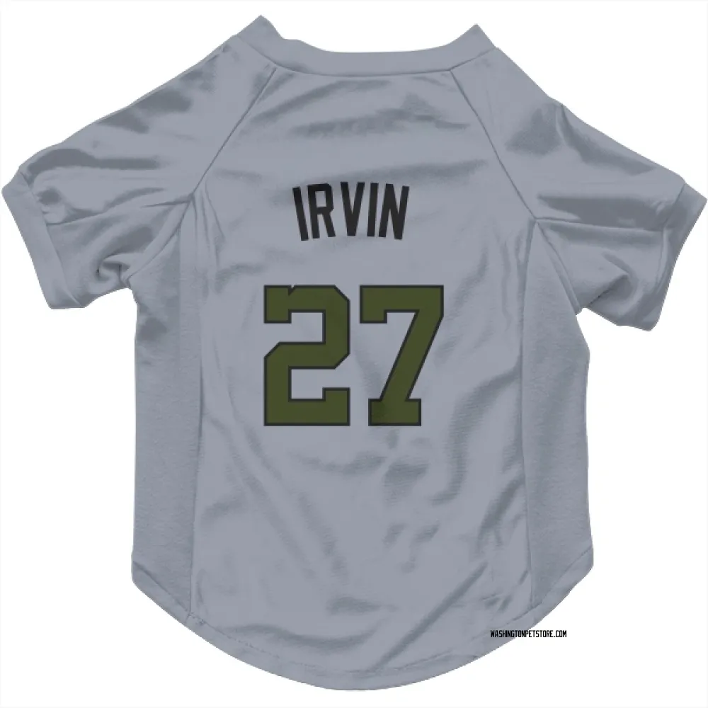 Washington Nationals Jake Irvin Gray Pet Jersey for Dog & Cat