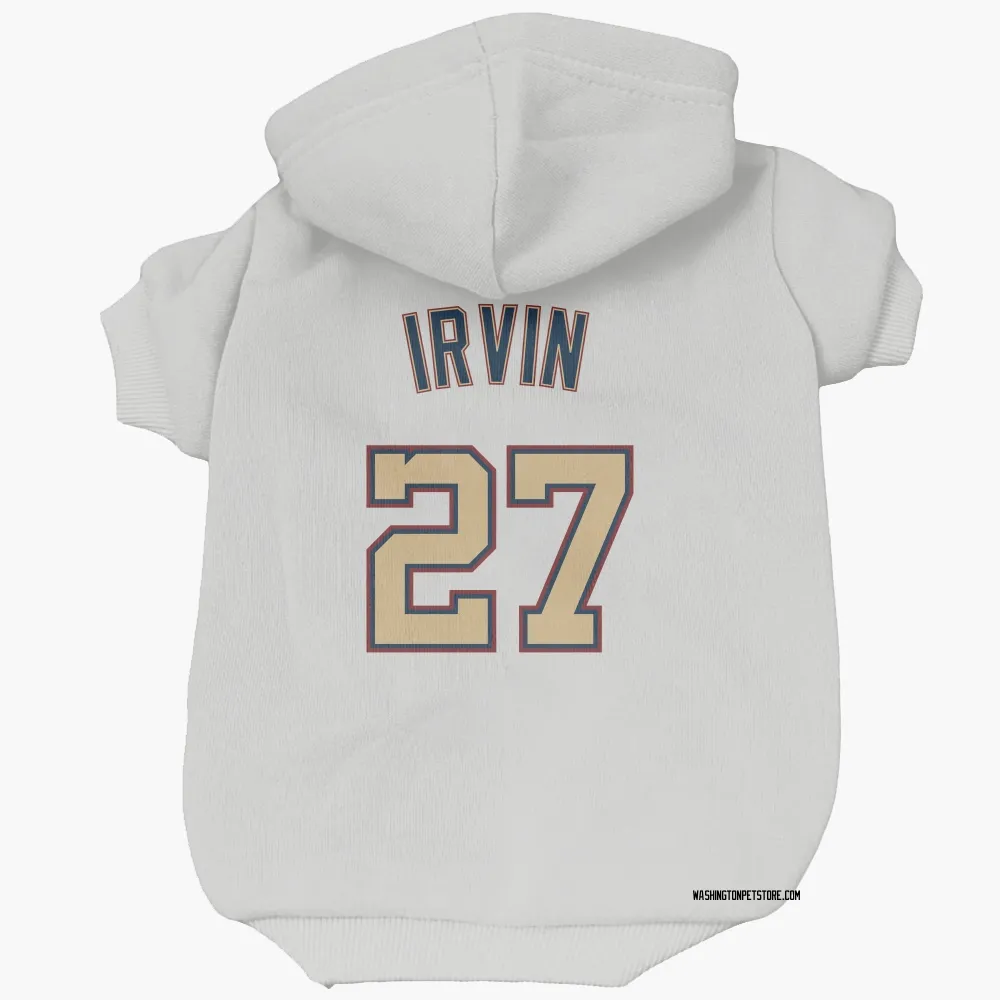 Washington Nationals Jake Irvin White/Gold Pet Hoodie for Dog & Cat