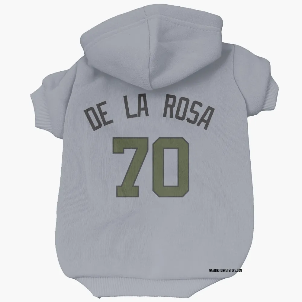 Washington Nationals Jeremy De La Rosa Gray Pet Hoodie for Dog & Cat