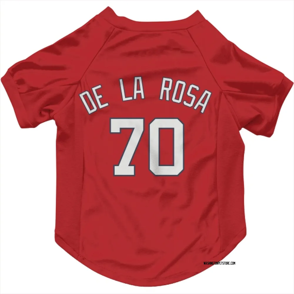 Washington Nationals Jeremy De La Rosa Red Pet Jersey for Dog & Cat