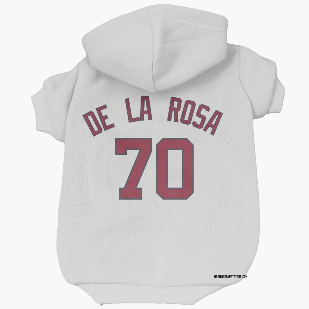 Washington Nationals Jeremy De La Rosa White Pet Hoodie for Dog & Cat