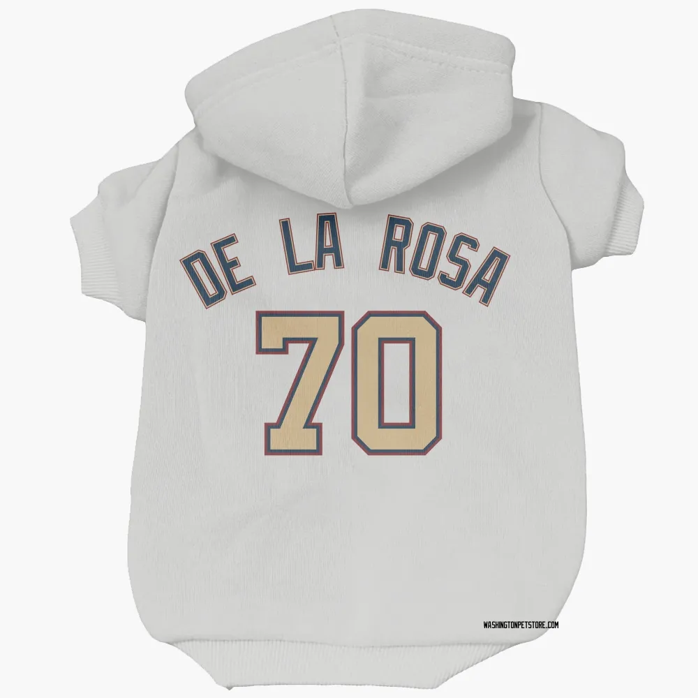 Washington Nationals Jeremy De La Rosa White/Gold Pet Hoodie for Dog & Cat