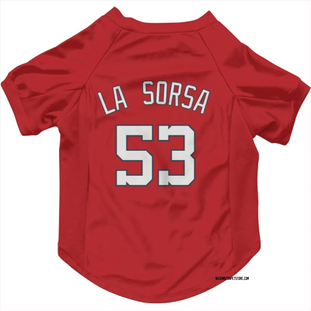 Washington Nationals Joe La Sorsa Red Pet Jersey for Dog & Cat