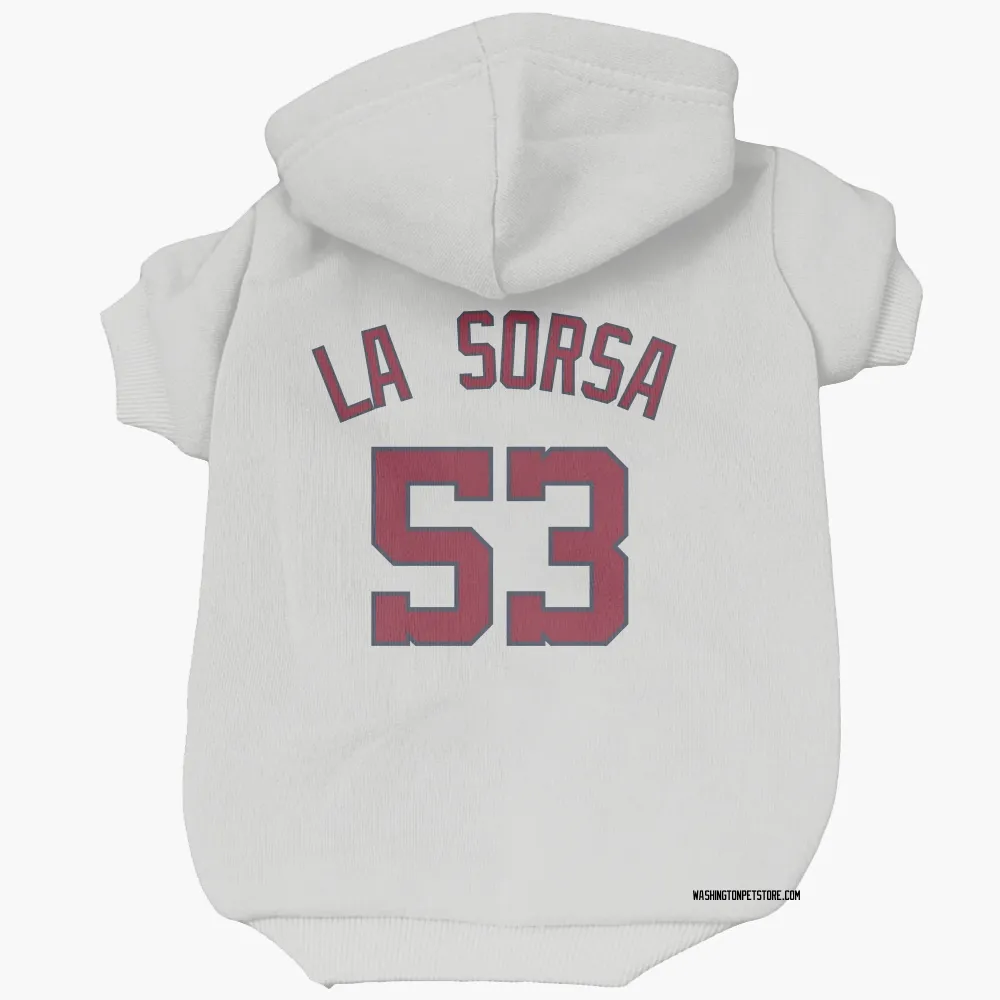 Washington Nationals Joe La Sorsa White Pet Hoodie for Dog & Cat