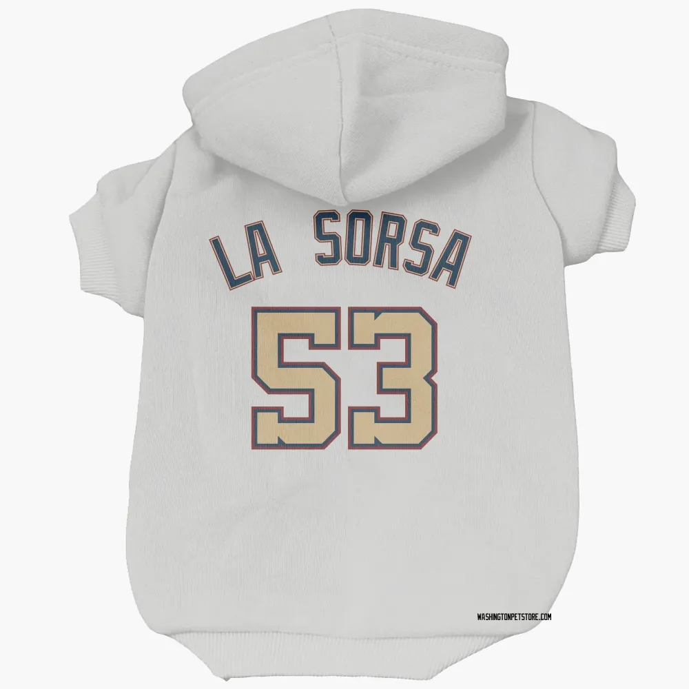 Washington Nationals Joe La Sorsa White/Gold Pet Hoodie for Dog & Cat