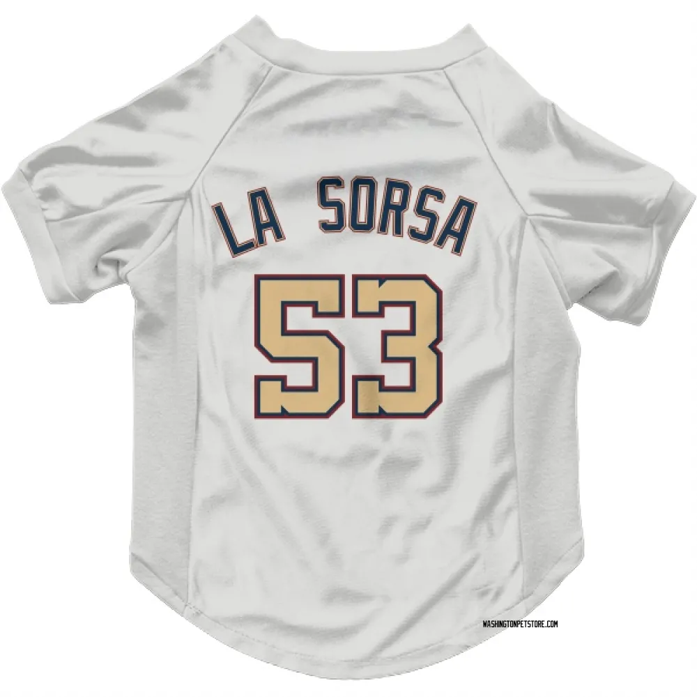 Washington Nationals Joe La Sorsa White/Gold Pet Jersey for Dog & Cat