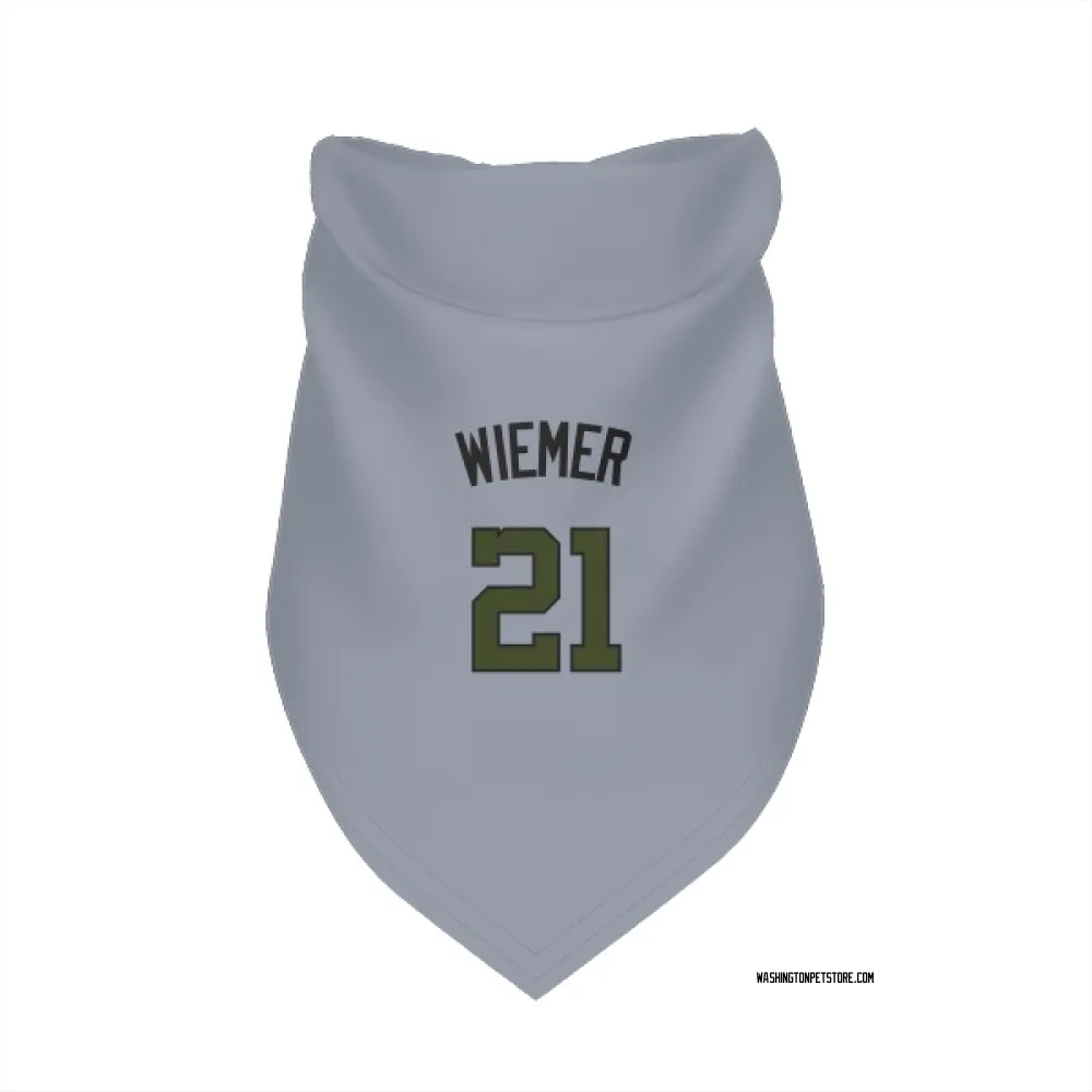 Washington Nationals Joey Wiemer Gray Pet Bandana for Dog & Cat