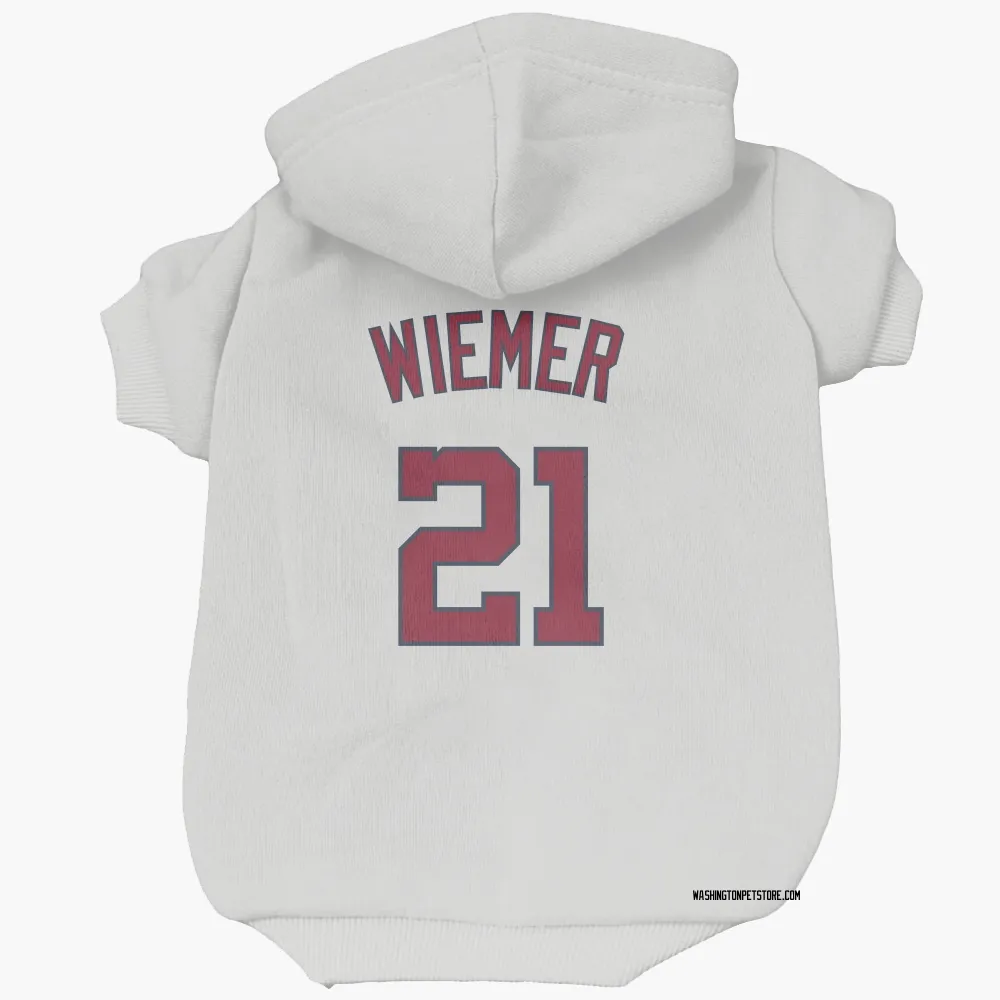 Washington Nationals Joey Wiemer White Pet Hoodie for Dog & Cat