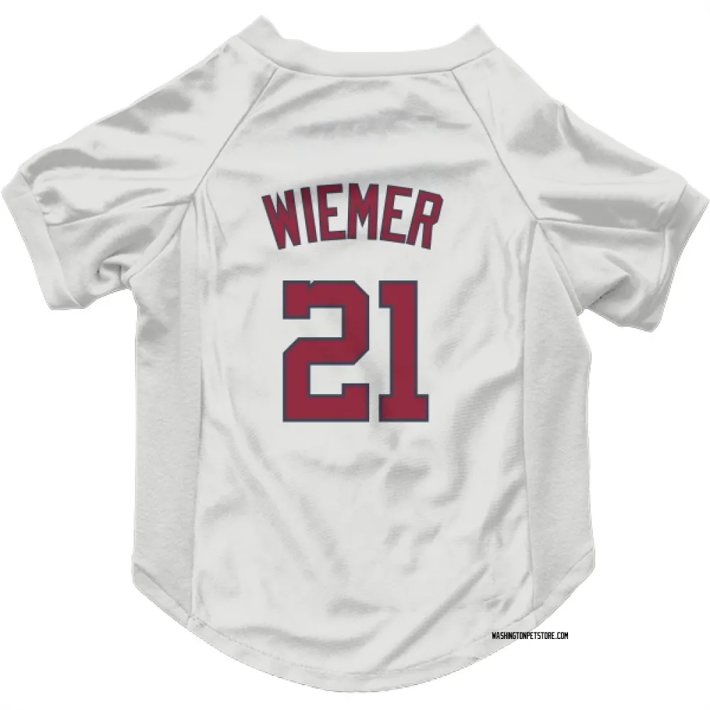 Washington Nationals Joey Wiemer White Pet Jersey for Dog & Cat