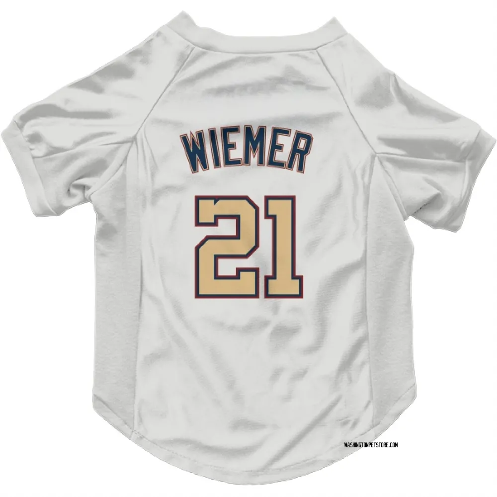 Washington Nationals Joey Wiemer White/Gold Pet Jersey for Dog & Cat