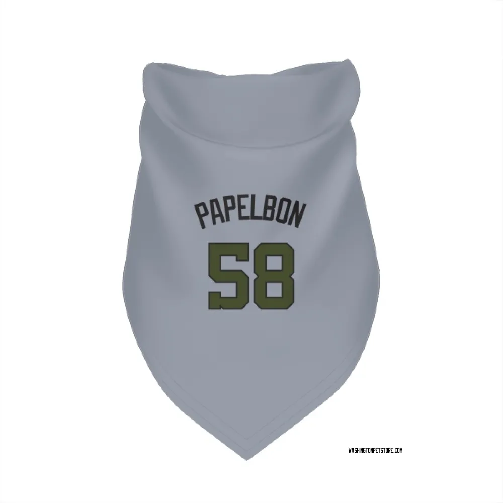 Washington Nationals Jonathan Papelbon Gray Pet Bandana for Dog & Cat