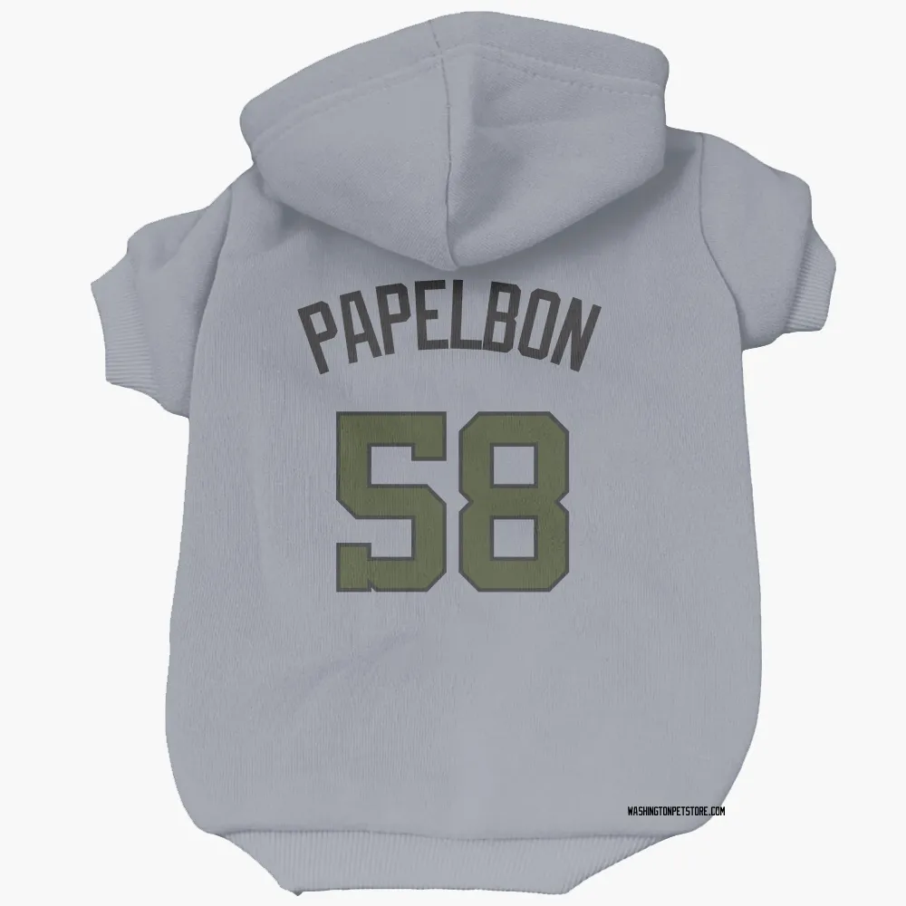 Washington Nationals Jonathan Papelbon Gray Pet Hoodie for Dog & Cat