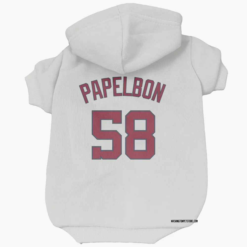 Washington Nationals Jonathan Papelbon White Pet Hoodie for Dog & Cat