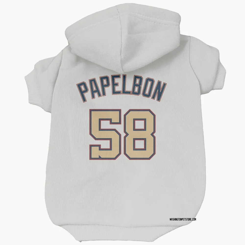 Washington Nationals Jonathan Papelbon White/Gold Pet Hoodie for Dog & Cat