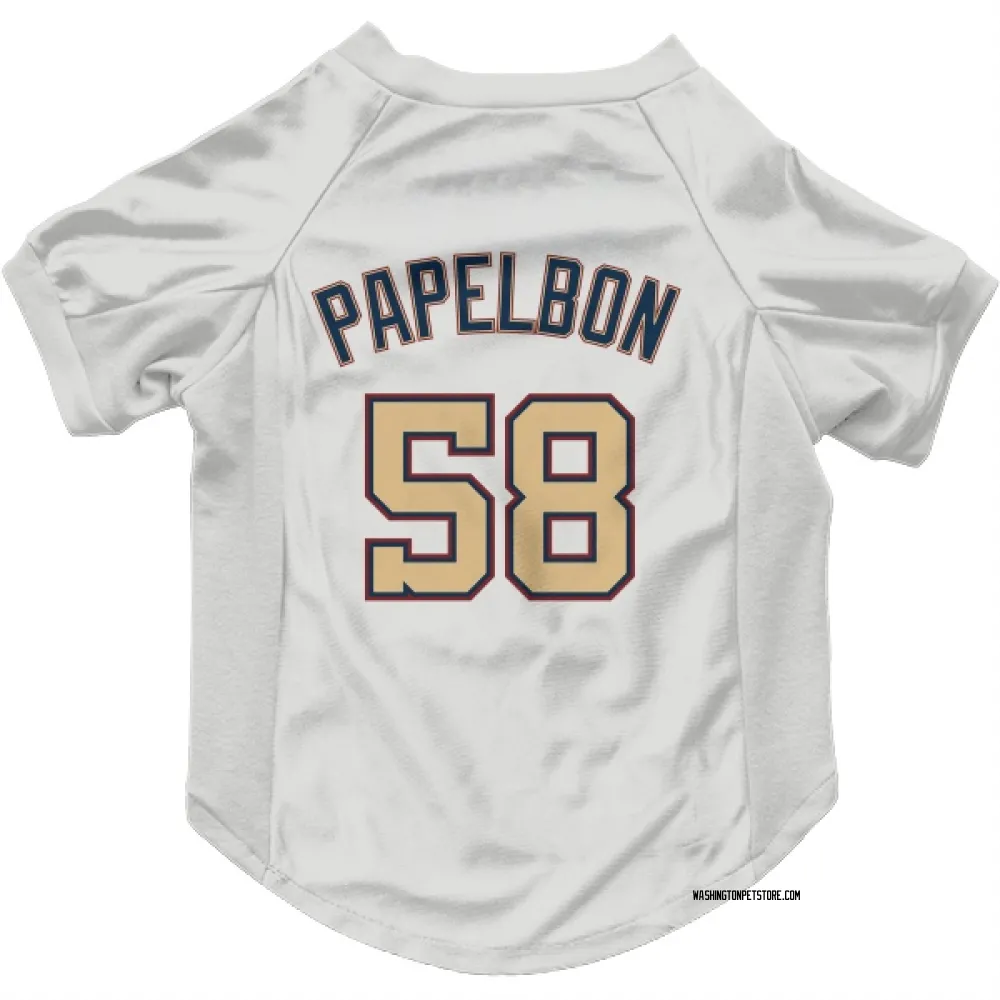Washington Nationals Jonathan Papelbon White/Gold Pet Jersey for Dog & Cat
