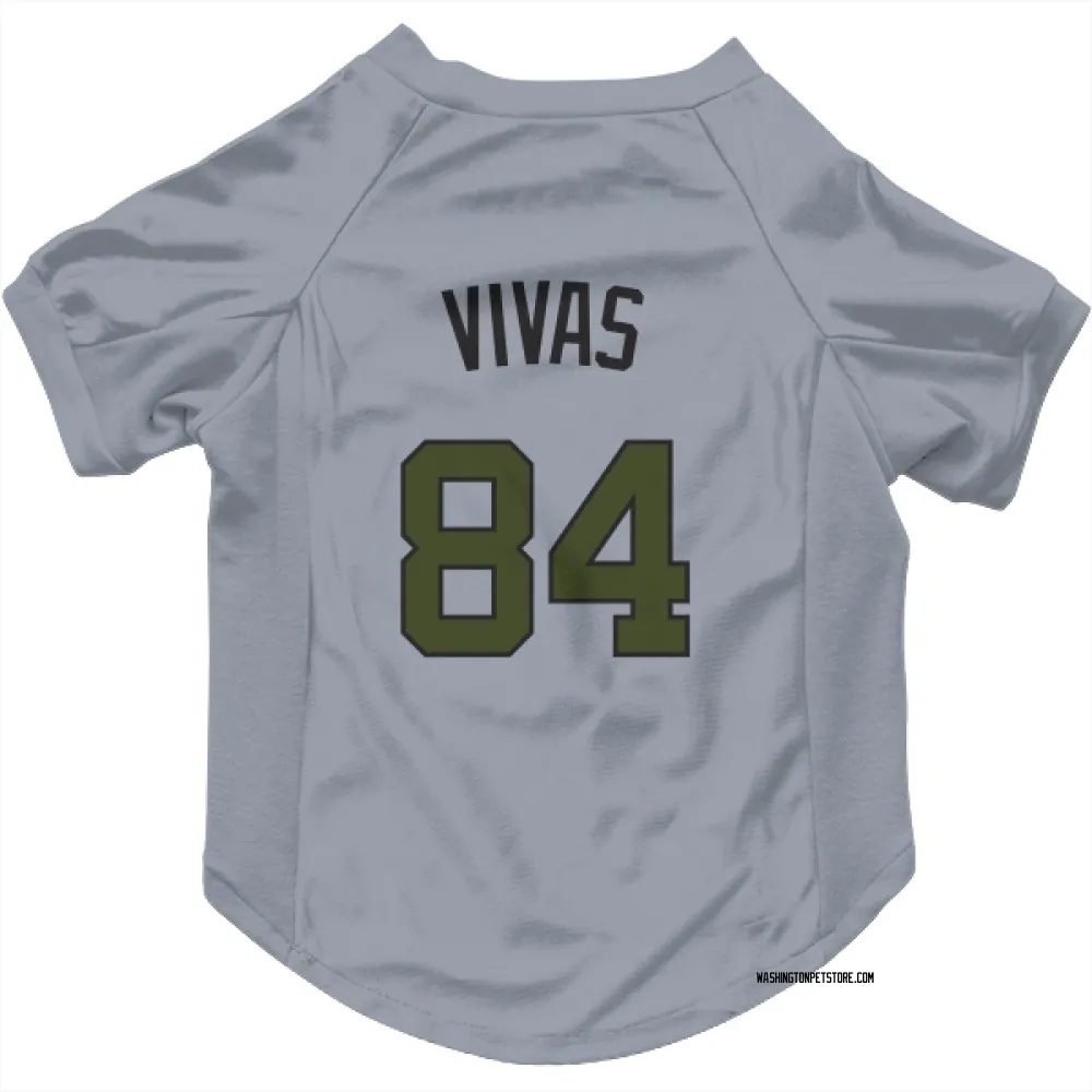 Washington Nationals Jorbit Vivas Gray Pet Jersey for Dog & Cat
