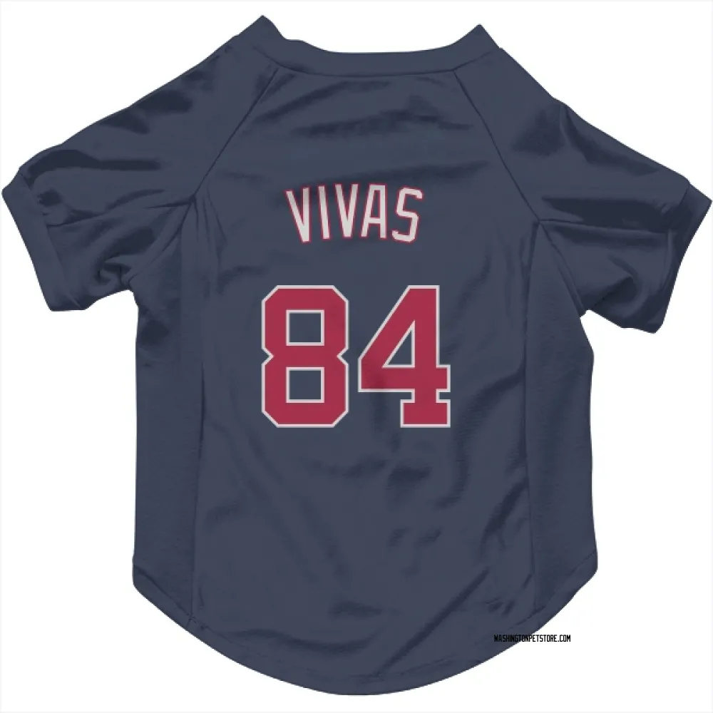Washington Nationals Jorbit Vivas Navy Pet Jersey for Dog & Cat