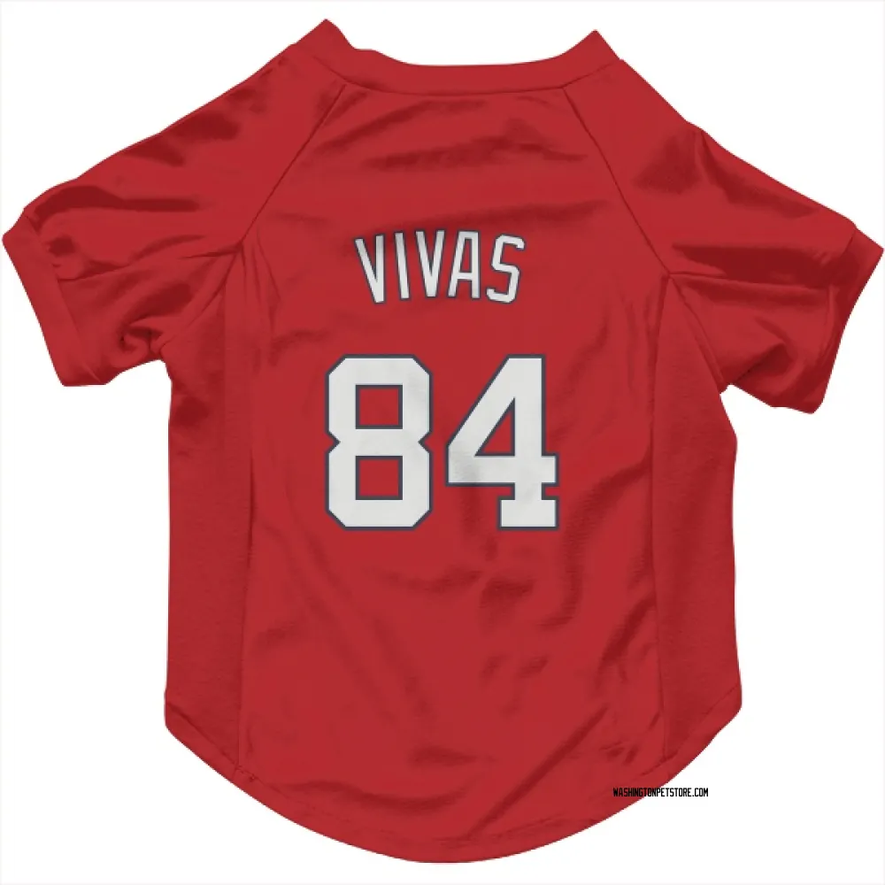 Washington Nationals Jorbit Vivas Red Pet Jersey for Dog & Cat