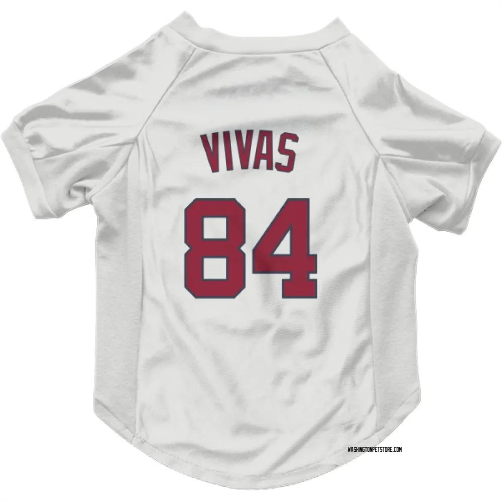 Washington Nationals Jorbit Vivas White Pet Jersey for Dog & Cat