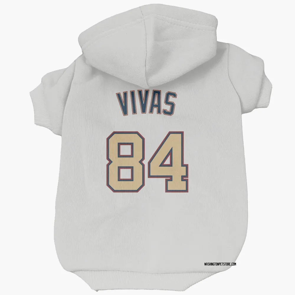 Washington Nationals Jorbit Vivas White/Gold Pet Hoodie for Dog & Cat