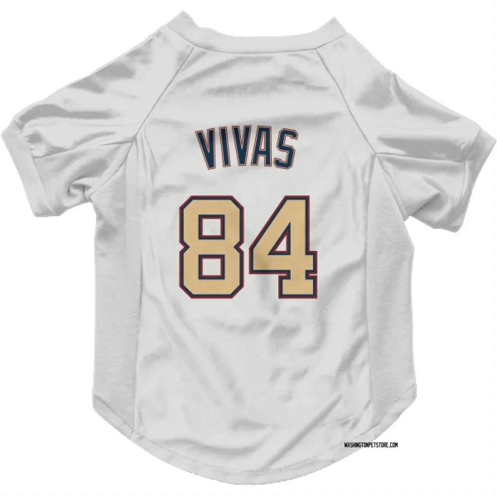 Washington Nationals Jorbit Vivas White/Gold Pet Jersey for Dog & Cat