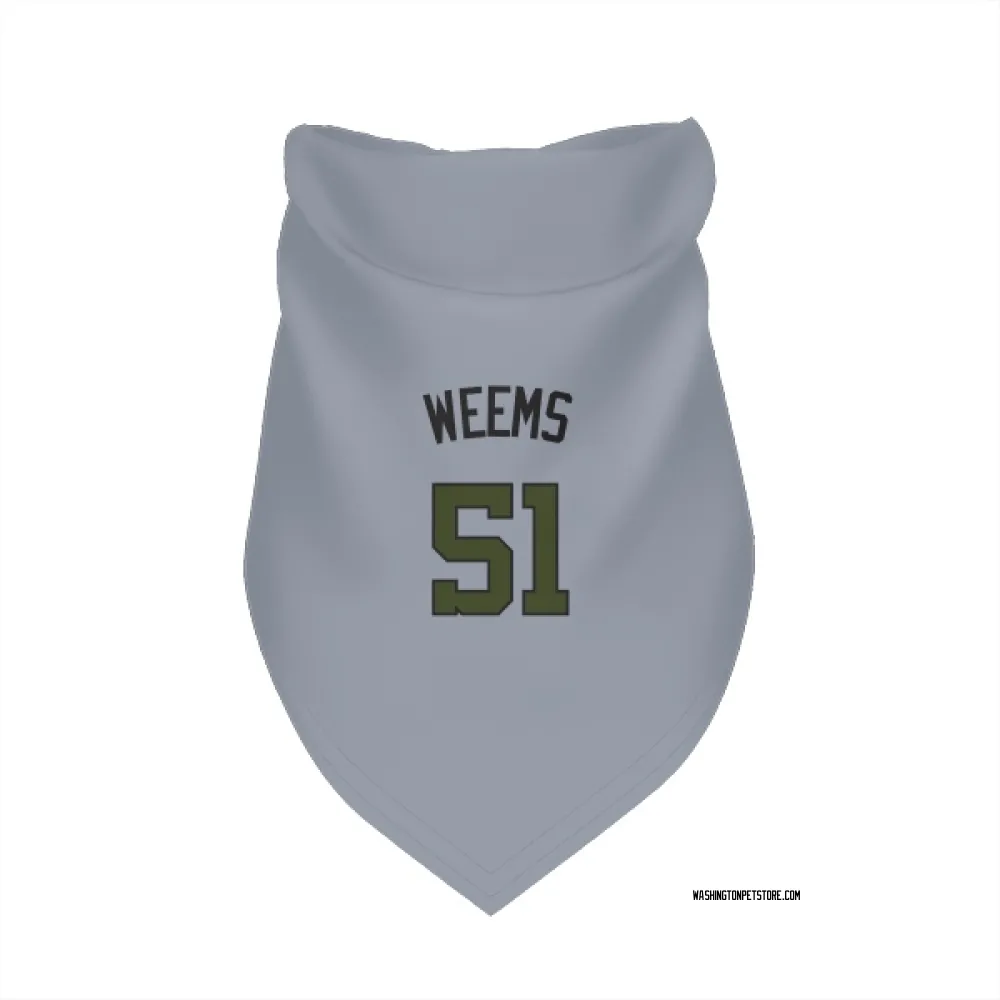 Washington Nationals Jordan Weems Gray Pet Bandana for Dog & Cat