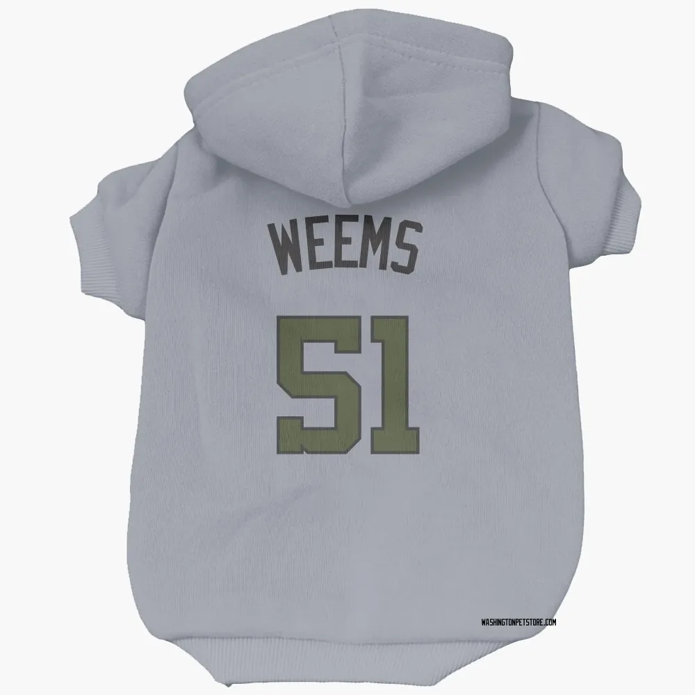 Washington Nationals Jordan Weems Gray Pet Hoodie for Dog & Cat