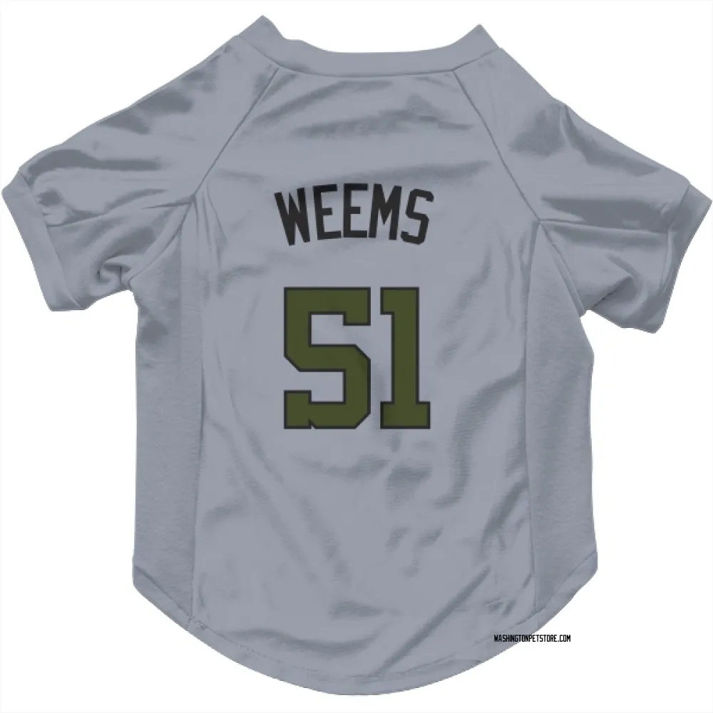 Washington Nationals Jordan Weems Gray Pet Jersey for Dog & Cat