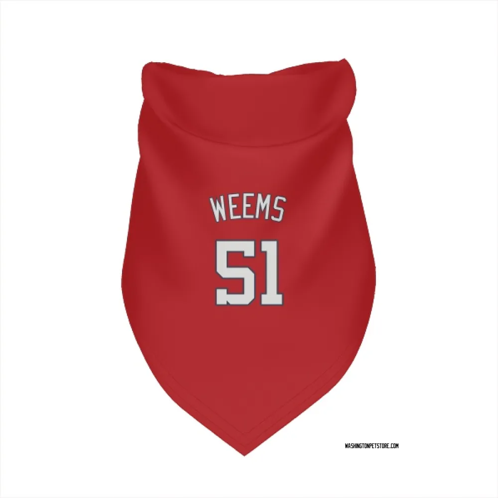Washington Nationals Jordan Weems Red Pet Bandana for Dog & Cat