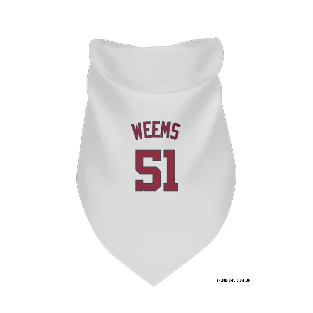 Washington Nationals Jordan Weems White Pet Bandana for Dog & Cat