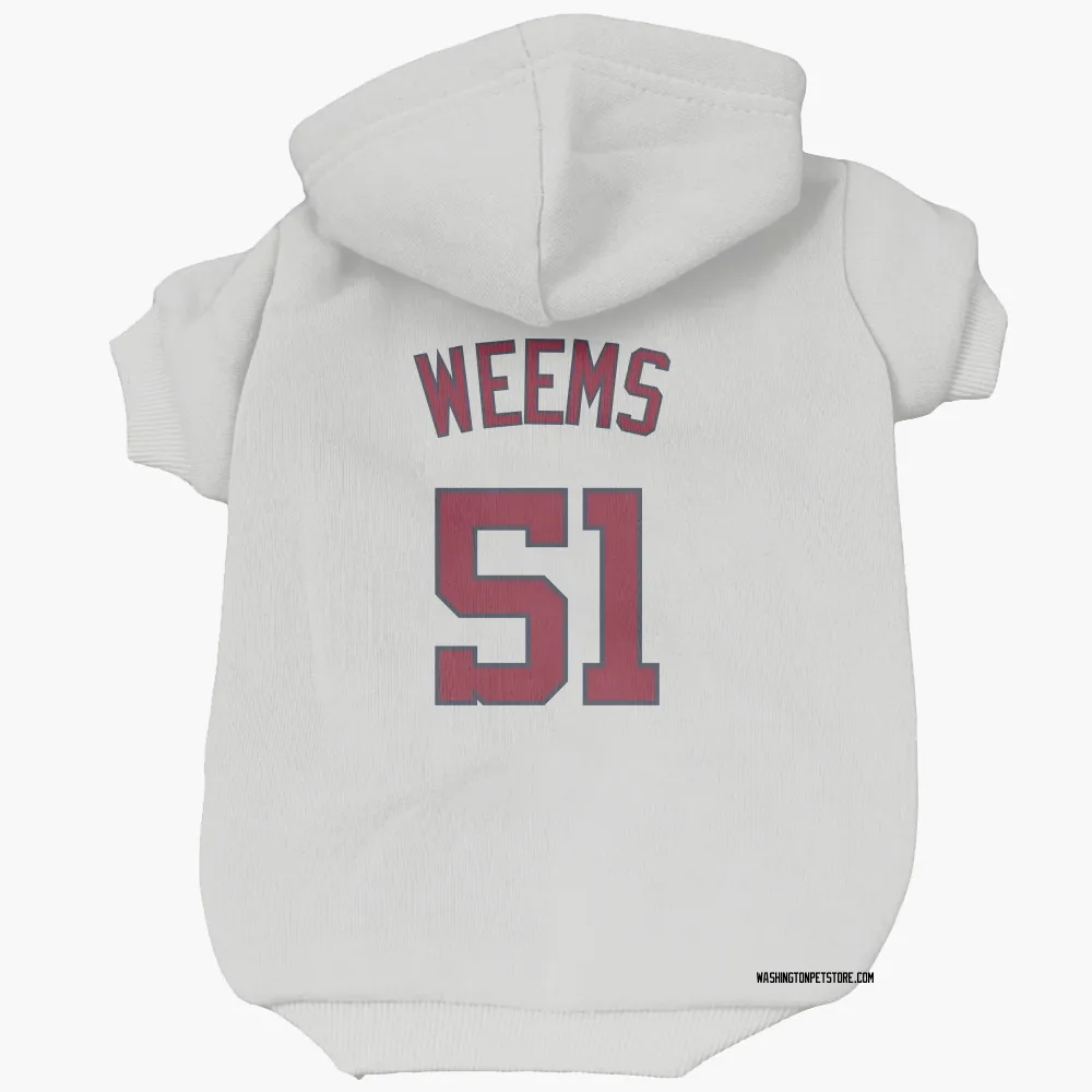 Washington Nationals Jordan Weems White Pet Hoodie for Dog & Cat