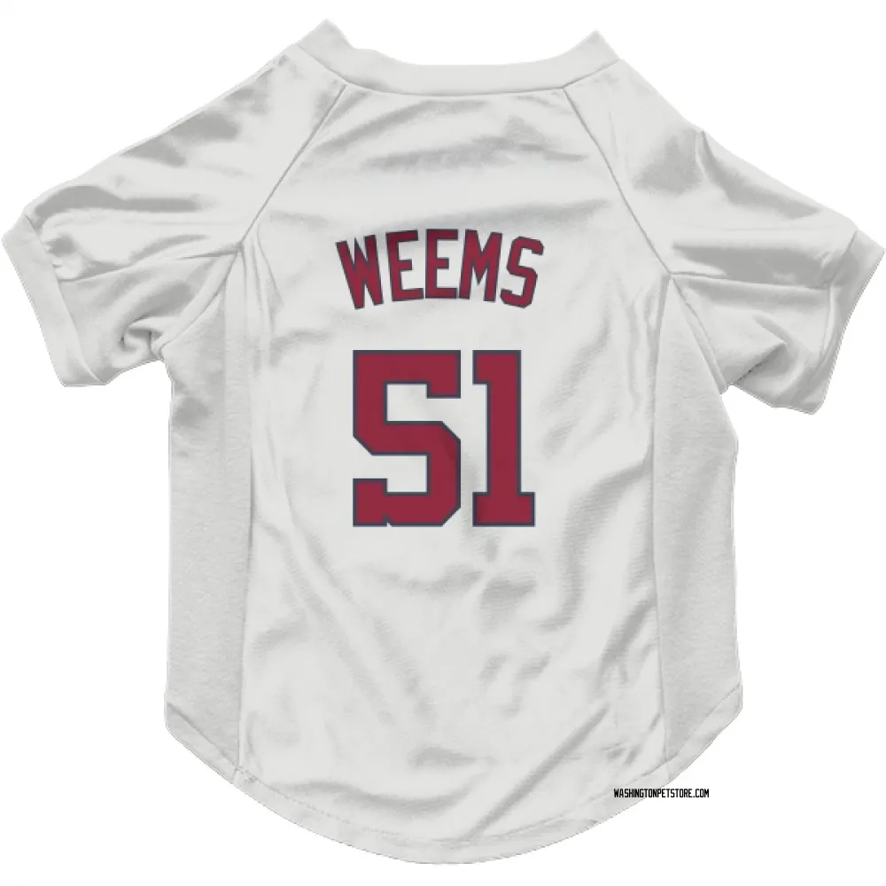 Washington Nationals Jordan Weems White Pet Jersey for Dog & Cat