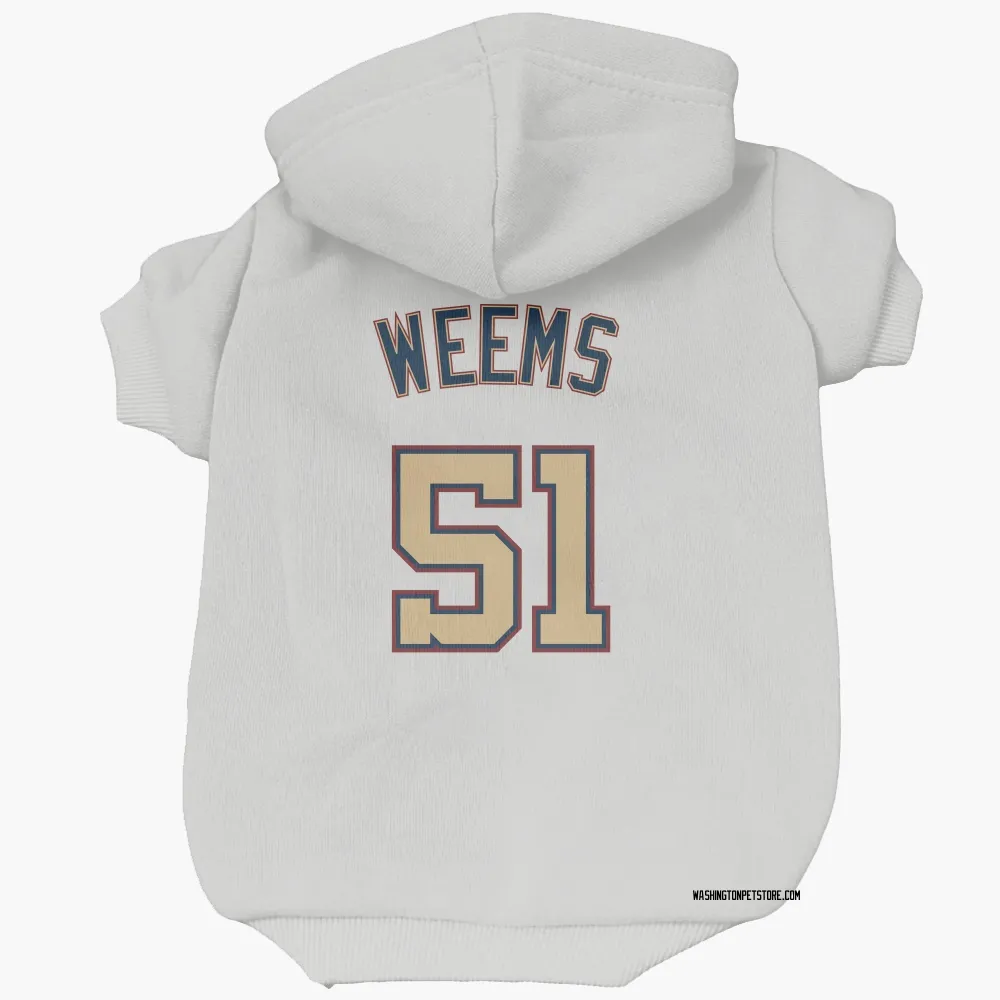 Washington Nationals Jordan Weems White/Gold Pet Hoodie for Dog & Cat