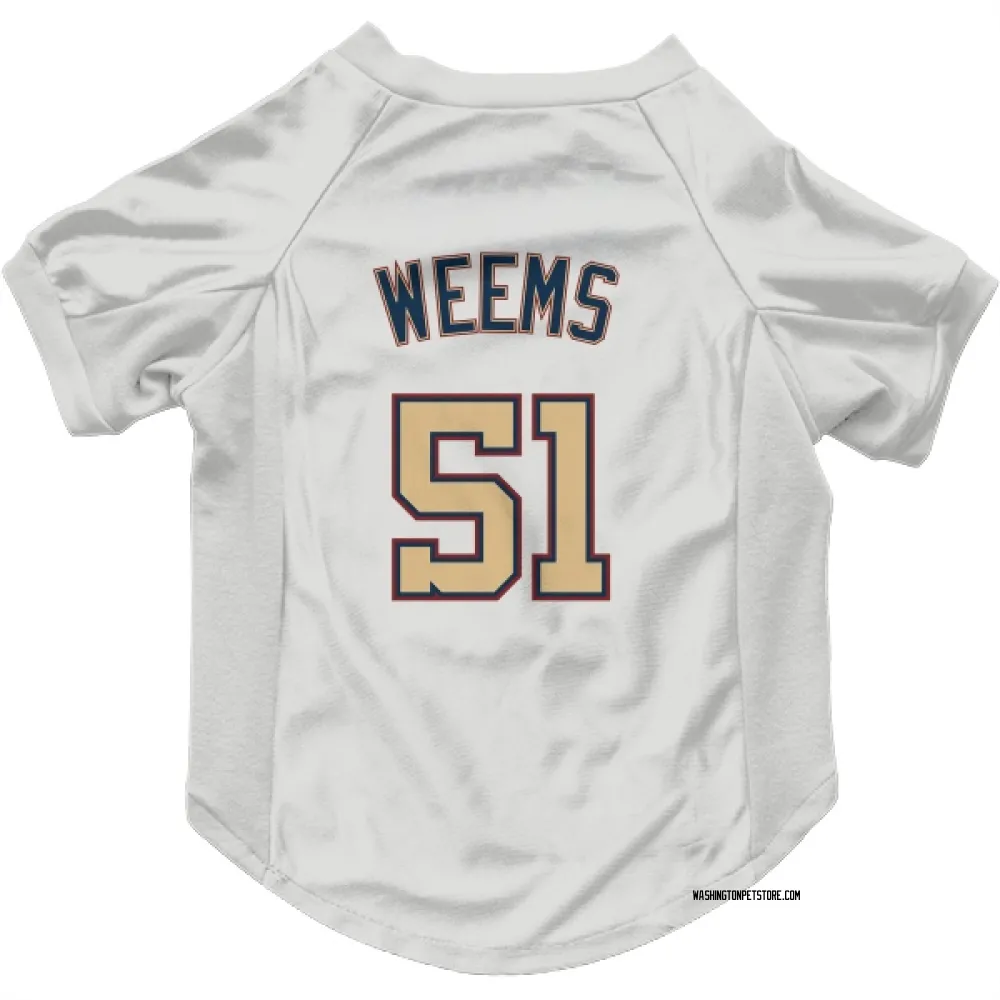 Washington Nationals Jordan Weems White/Gold Pet Jersey for Dog & Cat