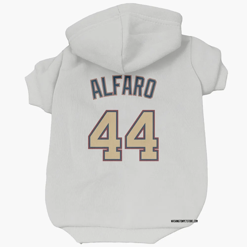 Washington Nationals Jorge Alfaro White/Gold Pet Hoodie for Dog & Cat