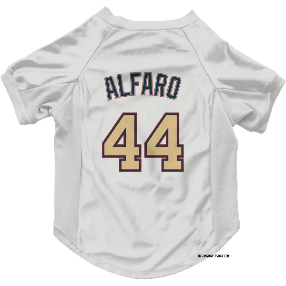 Washington Nationals Jorge Alfaro White/Gold Pet Jersey for Dog & Cat