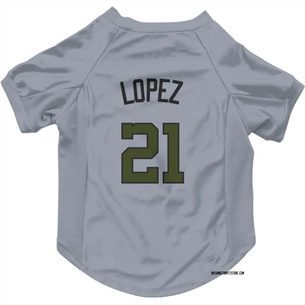 Washington Nationals Jorge Lopez Gray Pet Jersey for Dog & Cat