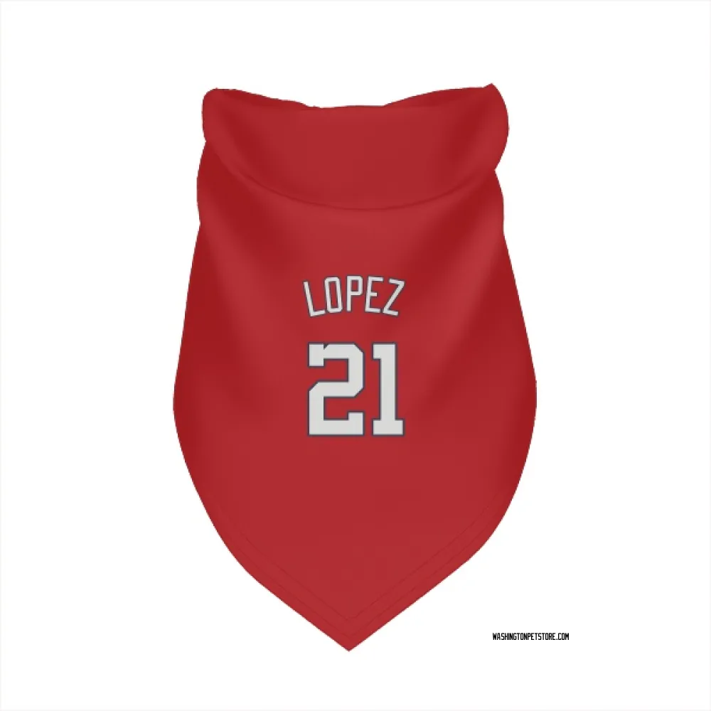 Washington Nationals Jorge Lopez Red Pet Bandana for Dog & Cat
