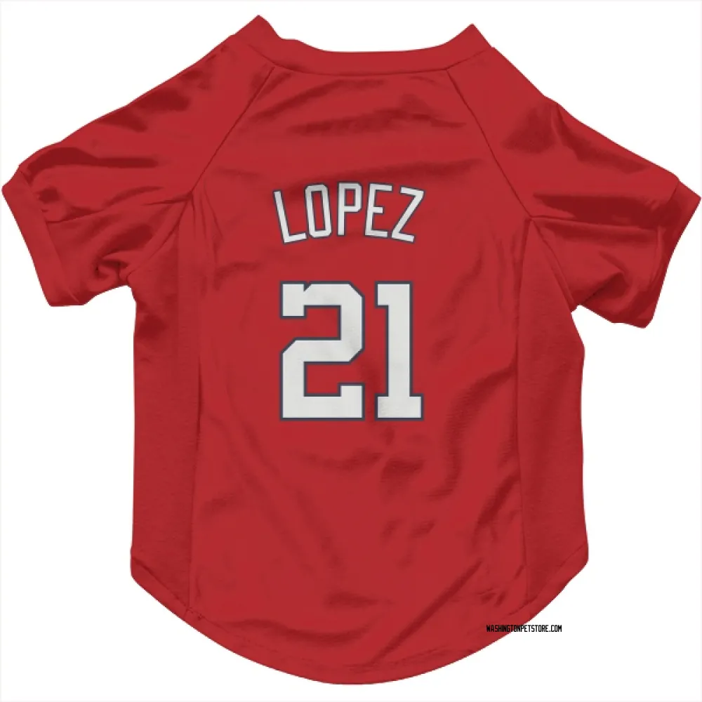 Washington Nationals Jorge Lopez Red Pet Jersey for Dog & Cat