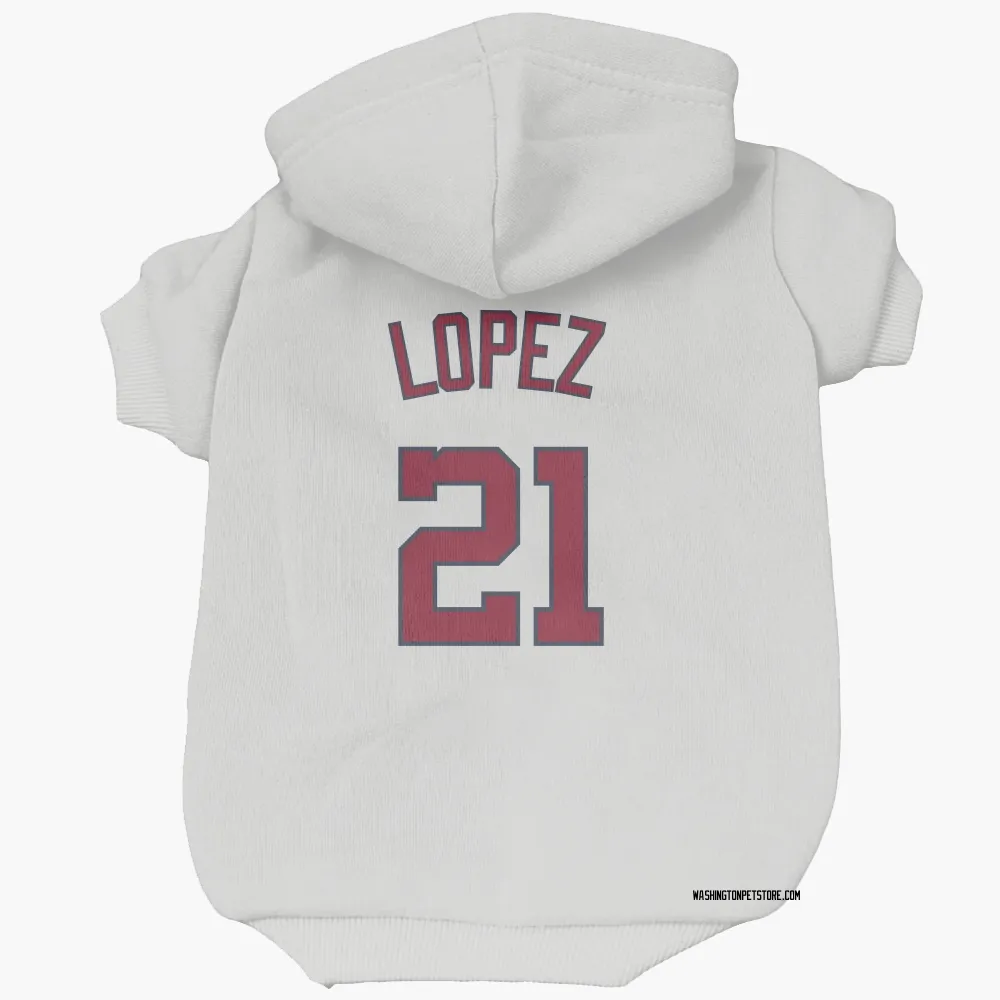 Washington Nationals Jorge Lopez White Pet Hoodie for Dog & Cat