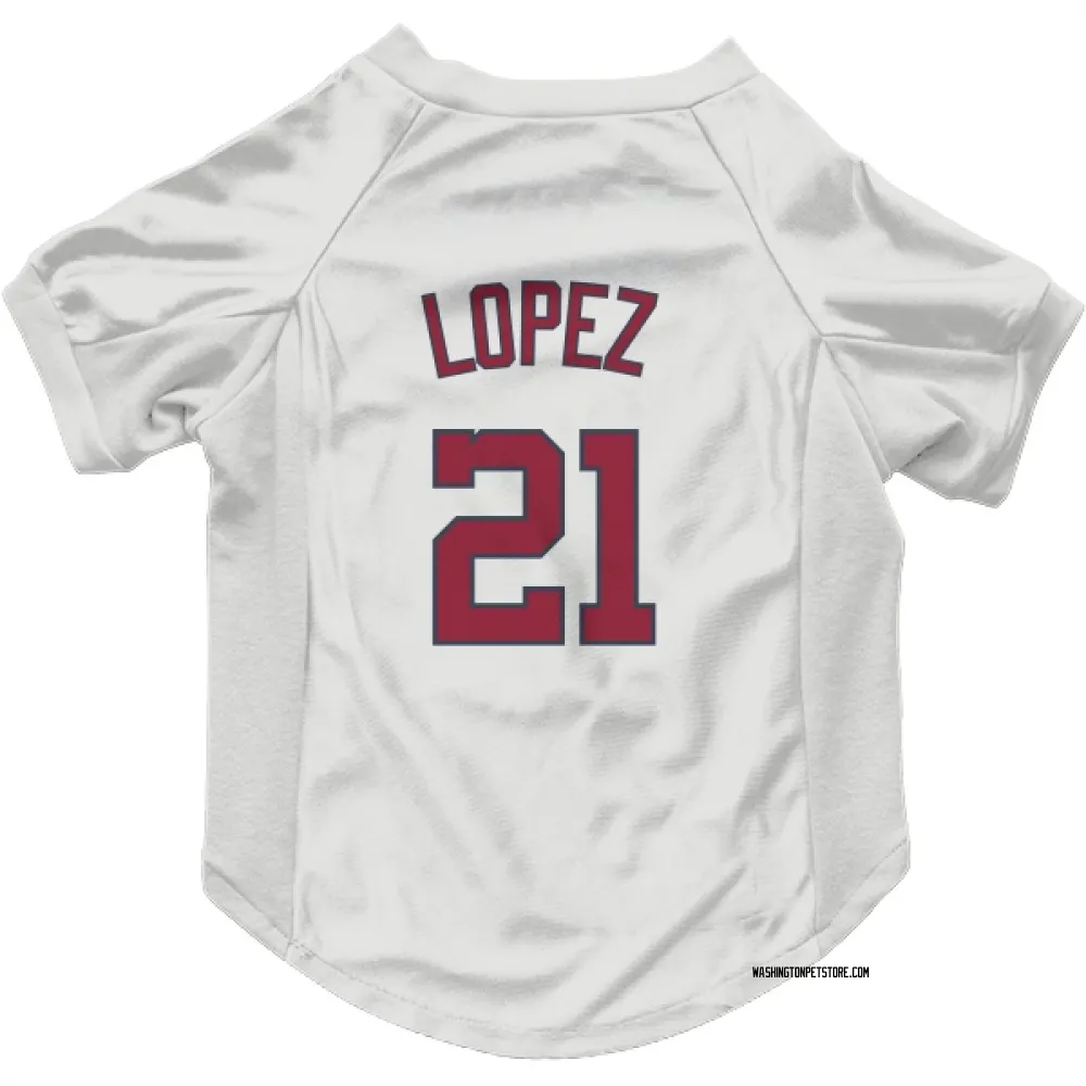 Washington Nationals Jorge Lopez White Pet Jersey for Dog & Cat