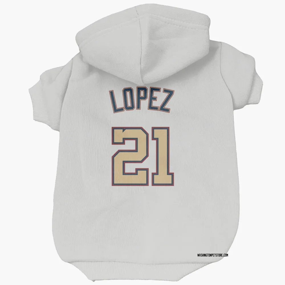 Washington Nationals Jorge Lopez White/Gold Pet Hoodie for Dog & Cat