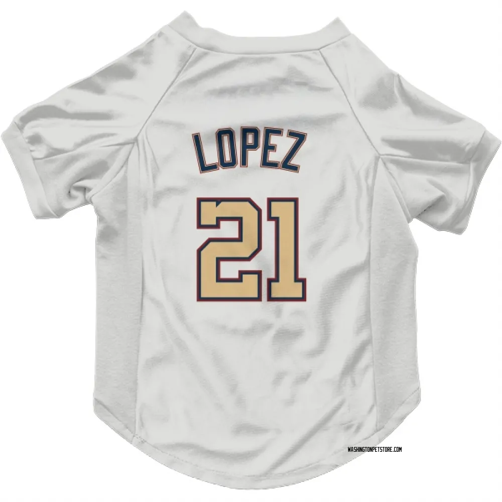 Washington Nationals Jorge Lopez White/Gold Pet Jersey for Dog & Cat