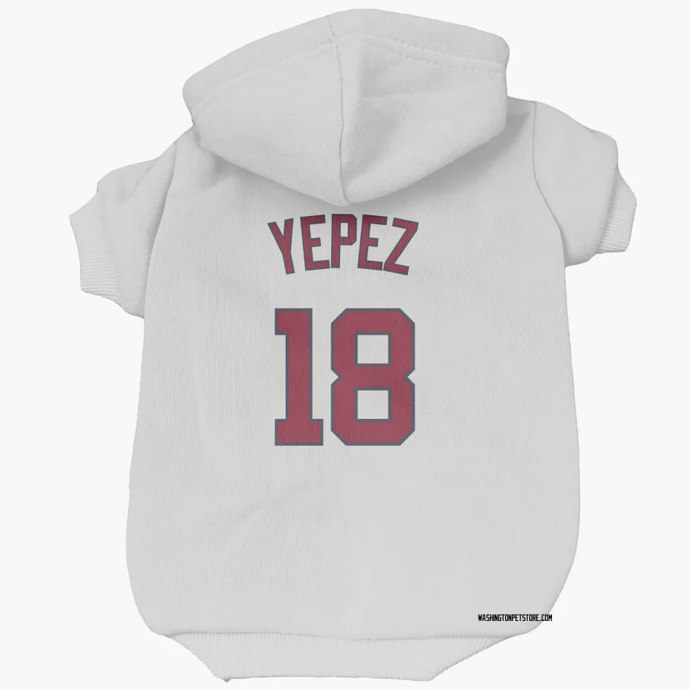 Washington Nationals Juan Yepez White Pet Hoodie for Dog & Cat